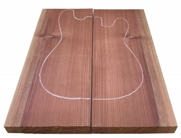 Body Redwood  knotty, 40mm 2-pcs. bookmatched